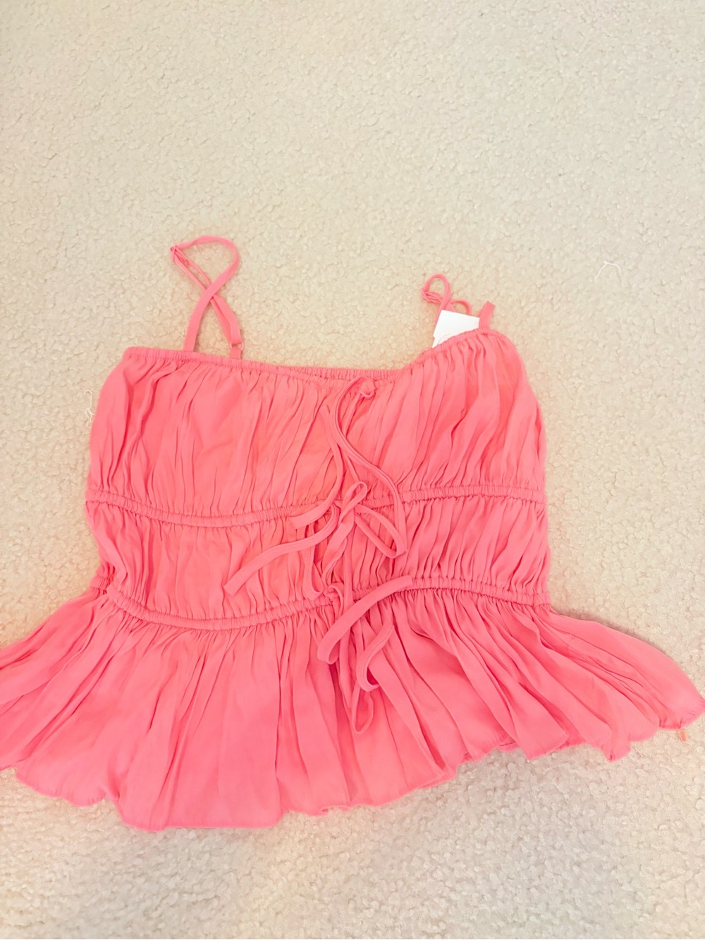 Mustard Seed Pink Pleated Spaghetti Strap Camisole